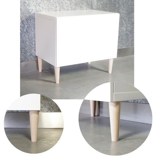 drevená noha 45 cm bukový kužeľ + montážna doska