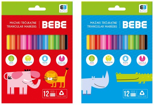BBI Trojuholníkové fixky 12 farieb BB KIDS