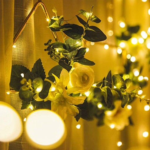 BATÉRIOVÉ NAPÁJANÉ MIKROLED LAMPY - 2m TEPLÁ BIELA