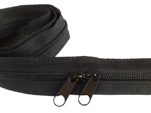 Špirálový zips 5 mm zips ČIERNA 5 metrov + 10 zipsov