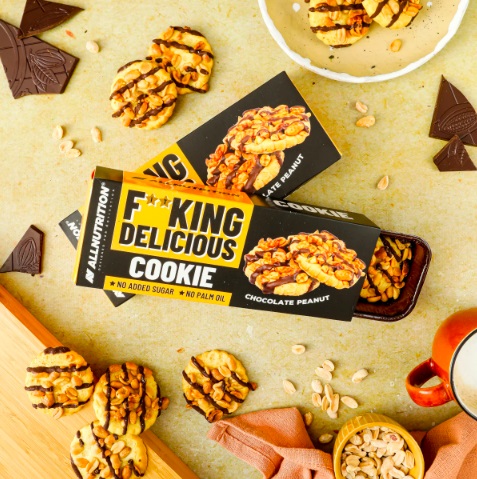 ALL NUTRITION FITKING DELICIOUS COOKIE CHOCO ARAŠIDOVÉ 128G SÚŠKY BEZ CUKRU