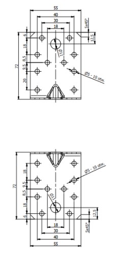 KĹB UHLOVÝ TESÁRSKY KPS4 70x70x55x1,5 10ks