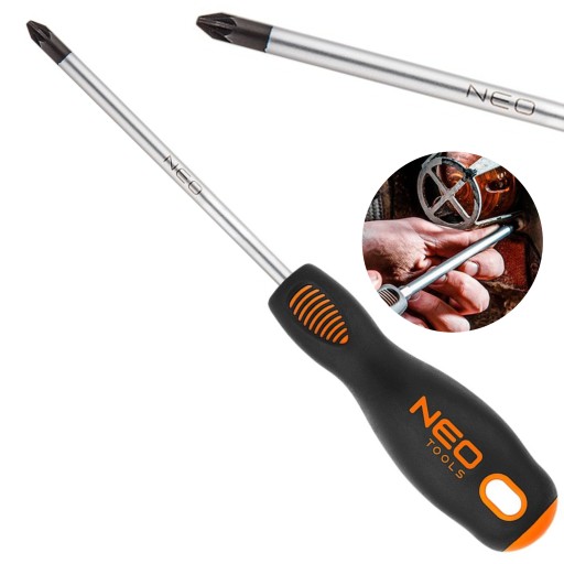NEO SKRUTKOVAČ KRÍŽOVÝ SKRUTKOVAČ PZ2 X 100MM S MAGNETICKÝM HROTOM 04-034