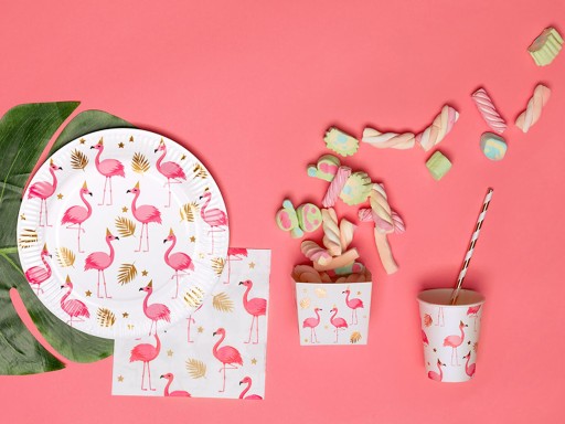 Flamingo Hawaii narodeninové taniere 23 cm 10 ks