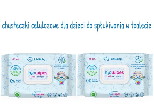 Celulózové obrúsky h2o Utierky detské vlhčené 2x48 ks.
