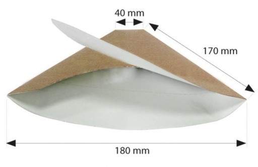Papierové kornútky, obal na trojuholníkové palacinky, 25 ks. Hnedá