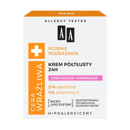 AA Sensitive Skin polomastný krém na suchú pleť + mydlo na citlivú pleť ZDARMA