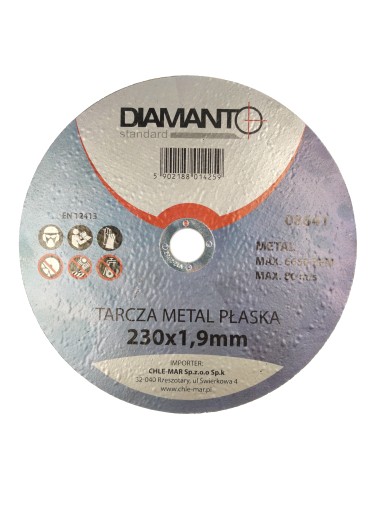 Plochý kovový štít 230x1,9mm DIAMANTO STANDARD