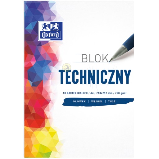 TECHNICKÝ BLOK BIELY A4 OXFORD 10 listov 250g/m²