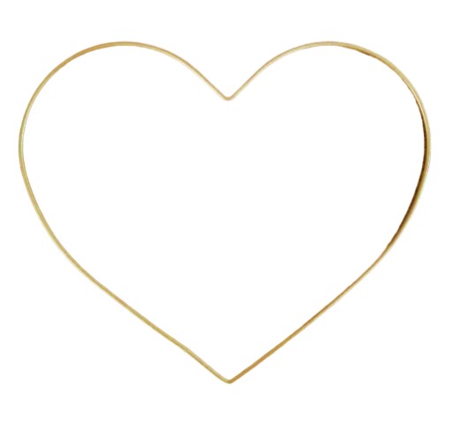 Kovové srdce GOLD MATTE ø17 - lapač snov