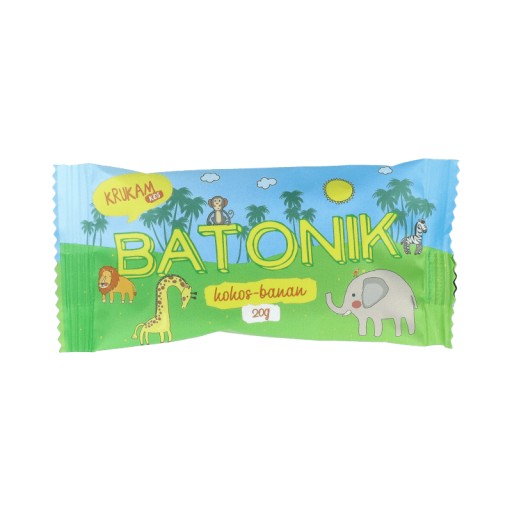 Sacharidová tyčinka KruKam tyčinka datlová tyčinka kokos banán 20g