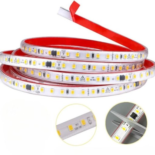 SMD2835 LED pásik 230V na meter 120l/m 8W/m IP65 TEPLÁ BIELA
