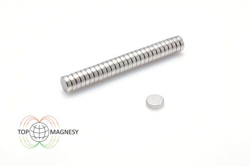 Neodymový cylindrický magnet MW 7x2 N38, sada 10 kusov