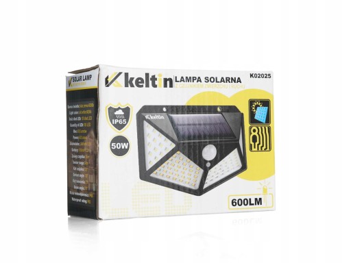 Solárna lampa so súmrakom a pohybovým senzorom 50W K02025