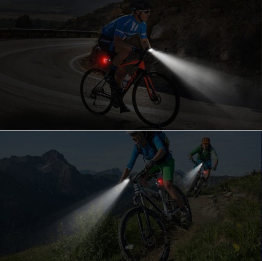 BICYKEL PREDNÉ SVETLO LED USB BATÉRIA S RUKOVOU PREDNÁ ČIERNA ZD41B