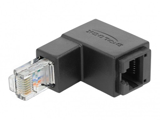 RJ45 adaptér uhlový 270 stupňov zástrčka-zásuvka cat.6 UTP DELOCK