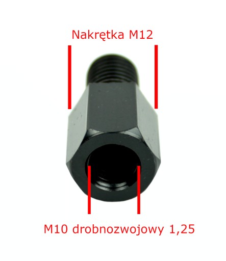 ADAPTÉR REDUKČNÉHO ZRKADLA R>R 8>10 ČIERNA