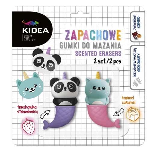 PANDA MAČKA VONNÁ GUMA 2 ks. KIDEA