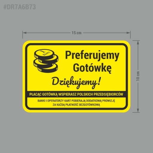 Preferujeme Hotovosť - nálepka 10x15