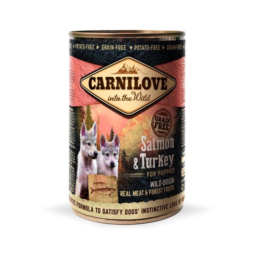 CARNILOVE DIVOKÉ MÄSO LOSOS & MORKA ŠTENIATKA PRE ŠTENIATKA LOSOS A MORKA 400G