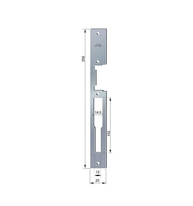 JiS plochý úderník pre elektrický úder, hlavná doska zámku 250 x 25, kovanie