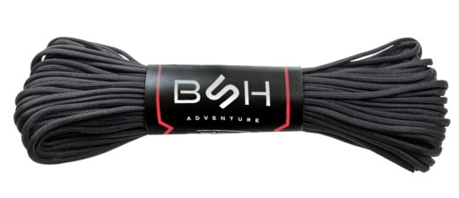 BSH - SUPER SILNÝ ODOLNÝ PARACORD SURVIVAL ČIERNA 30m / 180 kg