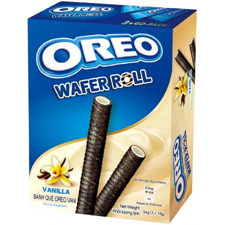OREO Wafer Roll Vanilkové trubičky s vanilkovou náplňou 54g