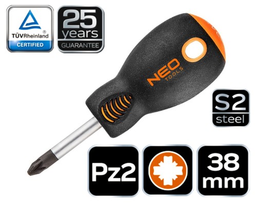 Krížový skrutkovač PZ2 x 38 mm NEO 04-033