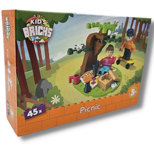 BLOKY PRE DETSKÉ TEHLY DETSKÉ TEHLY PIKNIK 45 EL 5+ SADA PLASTOVÝCH PUZZZEL