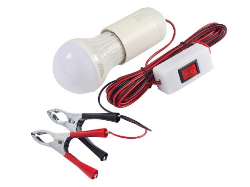 12V LED lampa s krokosvorkami