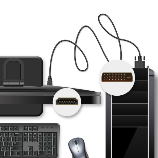 HDMI - DVI 4K 2160p Full HD PC kábel KÁBEL 2m