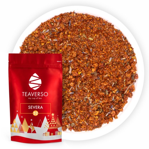 ROOIBOS ČAJ VIANOČNÝ DARČEK JAHODA LEVANDUĽA SEVERA TEAVERSO 100G
