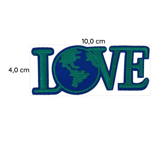 IRON-ON Thermo Patch Love, nápis Earth