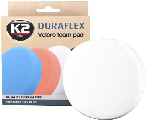 K2 DURAFLEX Leštiaci špongia na suchý zips, biela, ľahká abrazívna