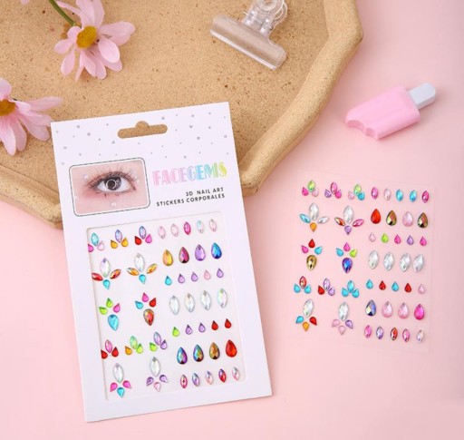 NÁLEPKY KRIŠTÁĽOV FACE ZIRCONIA DIAMANTS 3D MAKEUP EYES