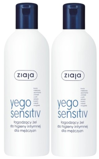 2 kusy YEGO SENSITIV INTÍMNY HYGIENICKÝ GÉL PRE MUŽOV 300ML Jemný