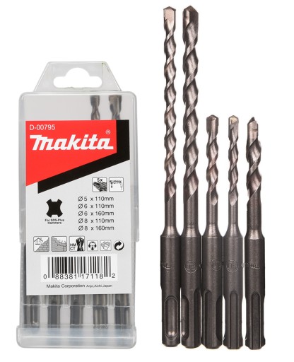 5 vrtákov do betónu SDS+ 5 kusov Makita D-00795