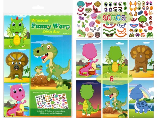 KARTY S NÁLEPKAMI Dinosaury Dino samolepky 90 ks