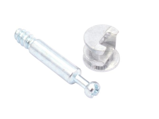 Nábytková spojka na dosky 2,7 mm x 43 mm, strieborná