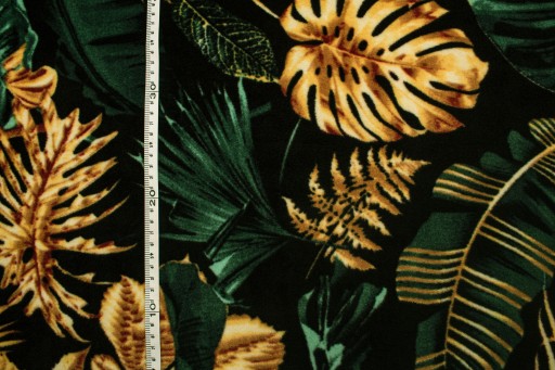 DTY PRINTED FLEECE, vzor Monstera, Zelená 1/2 MB