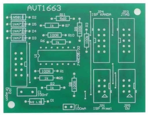 DragonSafe - ochrana programátora Dragon, PCB AVT1663