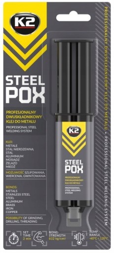 K2 STEELPOX KOVOVÉ LEPIDLO EPOXIDOVÉ ZVÁRANIE TEKUTÉ KOVY STUDENÉ