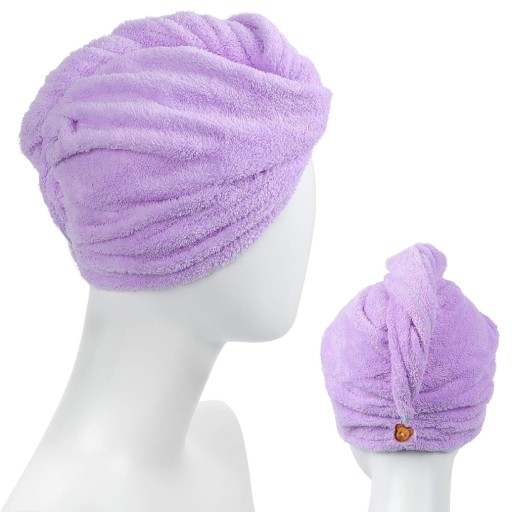 Vlasový turbanový uterák z mikrovlákna na sušenie fialová SEOL Cosmetics