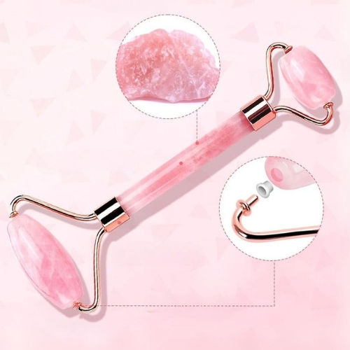 QUARTZOVÝ VÁLEC NA MASÁŽ TVÁRE A TELA PRÍRODNÝ VÁLEC ROSE QUARTZ