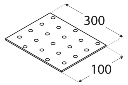 PERFOROVANÝ PLACHT PLOCHÝ TESNENIE 100x300x2,0 mm