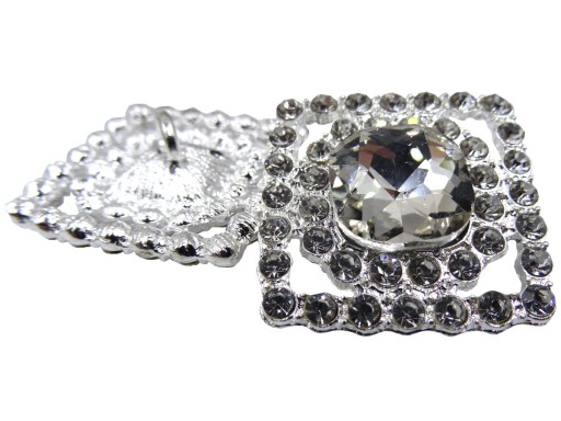 25mm Ozdobné gombíky 1ks STRIEBORNÉ zirkóny SILVER OZ52 17288