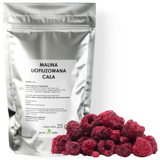 MRAZOM SUŠENÉ MALINY prírodný plod maliny 25g