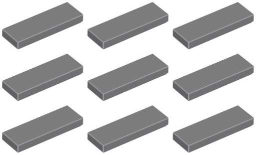 LEGO TILE 63864 TILE 1x3 tmavosivá (6g) 9 ks