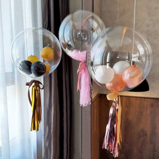 BALÓN BOBO, TRANSPARENTNÝ, bezfarebný, VEĽKÝ, XXL, 61 CM!!!