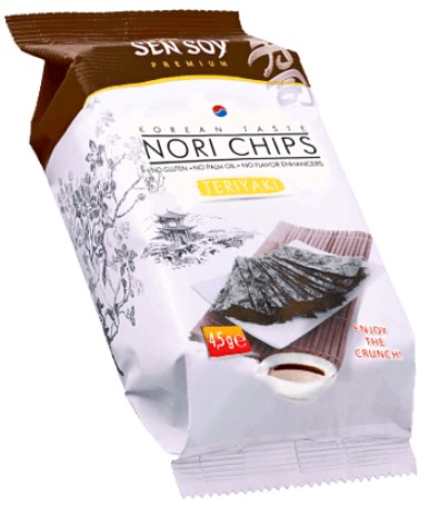 Čipsy na riasy Nori Teriyaki 4,5 g - Sen Soy